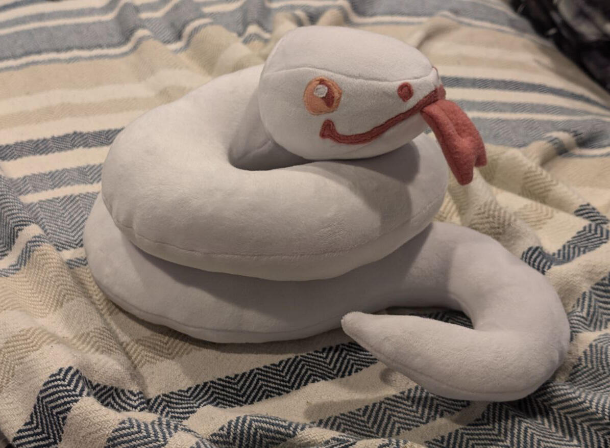 Albino snake plush Albino snake plush